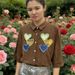 Black Shirt Minimalist Style Geometric Heart Shaped Button Retro Puff Sleeves Women's Clothing Tops_ecoleips.com