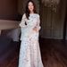 Elegant Cross-border European And American Women's New Floral Spring 2025 Fresh Long-sleeved Long Dress_ecoleips.com