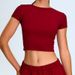 Women's Quick Drying Yoga Sports Top Short Sleeve Tight Fit Casual Running Fitness Clothes T-Shirt_ecoleips.com