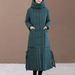Women's Clothing Vintage Cotton Coat Women's Winter Long Loose Thickened Hooded Jacket With Pockets_ecoleips.com