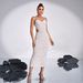 European And American Women's New High End Suspender V Neck Slim Hollow Sequin Beads Banquet Evening Dress_ecoleips.com