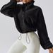 Women’s Clothing Plush Yoga Sports Jacket Women's Double Sided Austrian Fleece Stand Up Collar Top Loose Warm Outdoor Fitness Casual Jacket_ecoleips.com