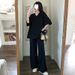 European Fashion Collar Sportswear For Women Summer Plus 150kg Large Size Thin Loose Wide-Leg Pants Two-Piece Set_ecoleips.com