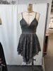 Women's Western-Style Retro Denim Dress With Floral Print, Irregular Hem, And Strapless Design_ecoleips.com