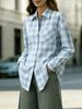 Women's Clothing Women's Plaid Shirt Top Lazy Style Spring Trend Long Sleeve For Formal & Casual For Women_ecoleips.com