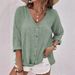 Women's Clothing V Neck Pullover Short Sleeved Loose Fitting Women's Shirt Casual Women's Top_ecoleips.com
