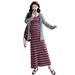 Autumn New Korean Fashion Striped Knitted Maternity Dress_ecoleips.com