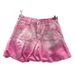 Pleated Skirt For Women Summer New Style Gradient Pink High Waist Slim A Line Anti Exposure Denim Bud Short Skirt_ecoleips.com