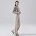 High End Wool Knitted For Women In Pring, Traight Wide Leg Pant, Elatic High Waited Looe And Lazy Tyle Floor_ecoleips.com