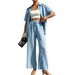 Women's Loose Casual Two-Piece Suit Solid Color European Style Spring/Summer Set_ecoleips.com