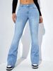 High-Waisted Flare Jeans For Women – Stretchy Bootcut Trousers With Vintage Buttons (S-3XL, Polyester Denim-Like, Office-to-Weekend Pants)_ecoleips.com
