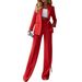 Elegant Double Breasted Lapel Suit Set for Women High Waisted Wide Leg Trousers European American Style High End Professional Two Piece Outfit_ecoleips.com