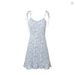 2024 Summer New Women's European And American Style Fresh Blue Floral Lace-Up Strap Dress_ecoleips.com