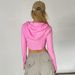 Voya Women's Clothing European And American Women's Clothing 2026 Spring-summer New Slim-fit Short Sports Hoodie Long-sleeve_ecoleips.com