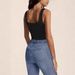 Women's Clothing Ribbed Square Neck Sleeveless Top - Slim Fit Stretch Fabric For Casual & Layering_ecoleips.com
