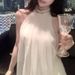 Wenya Famous Actress Heavy Industry Atmosphere, Diamond Studded Design, Hanging Neck Mesh Sleeveless Short Dress_ecoleips.com