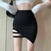 Verve 18YX12742025Sexy Slim Fit A-line Irregular Hollow Out Short Dress_ecoleips.com