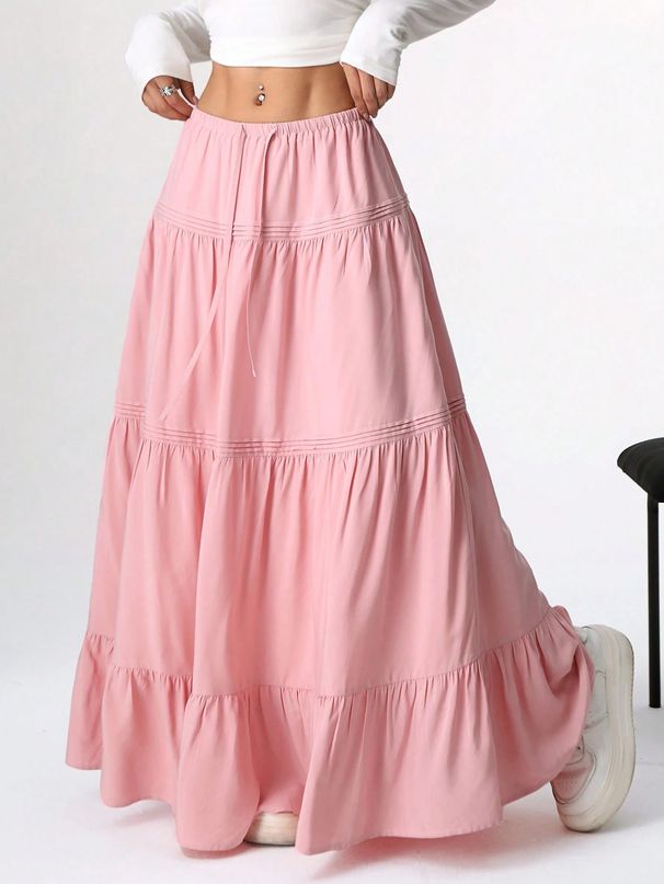 Women's Clothing White Skirt Spring And Summer New Women's Casual Daily Cake Skirt_ecoleips.com