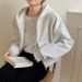 Short Hooded Sweatshirt Jacket For Women 2025 New Women's Early Autumn Zipper Cardigan Petite Top_ecoleips.com