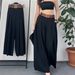 European And American Foreign Trade Ready-to-ship Women's Clothing 2024 New Fashion High-waisted Elastic Back Wide-leg_ecoleips.com