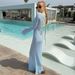 European And American Best-Selling Clothing 2025 Summer New Fashion Sexy Backless Strap See-Through Dress Women's_ecoleips.com