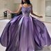 Women's Clothing Purple Beads Sparkling Evening Dress With Straps, Gorgeous Swing, Slimming And Elegant Dress_ecoleips.com