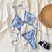 Women's Sexy One-Piece Swimsuit - Denim Print With Adjustable Bikini Straps & Chest Pad (European & American Fit, Nylon Fabric)_ecoleips.com