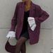 Women's Striped Suit Jacket European American Style Temperament Loose Fit Lace Trumpet Sleeve Casual Blazer For Spring Autumn_ecoleips.com