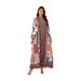 Fashionable V Neck Long Sleeve Ethnic Print Dress for Women Elegant A-Line Maxi Dress Trendy Muslim Clothing Export Hot Item_ecoleips.com