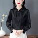 New Chinese-Style Traditional Chinese Top, Spring Black Fungus Edge Button-Up Long-Sleeved T-Shirt, Design Sense, Niche_ecoleips.com