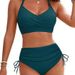 Women's Clothing New Multi Color Split High Waist Drawstring Women's Sexy Bikini Swimsuit_ecoleips.com