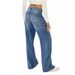 Women's Clothing cat whiskers and maliu loose wide leg jeans for women solid color casual versatile denim trousers_ecoleips.com