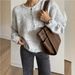 European And American Cross-Border Hot Sale Versatile Soft Knitted Cardigan For Women Retro Shell Button Gray Wool_ecoleips.com