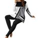 Women's Geometric Print Suit Set – Long Sleeve Top & Casual Pants (S-XXXL, Grey/Green/Red/Blue, Autumn & Winter)_ecoleips.com