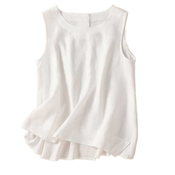 K New Retro Vest For Women, Loose Fitting Sleeveless Top, With A Solid Color Base For Interior And Exterior Wear_ecoleips.com