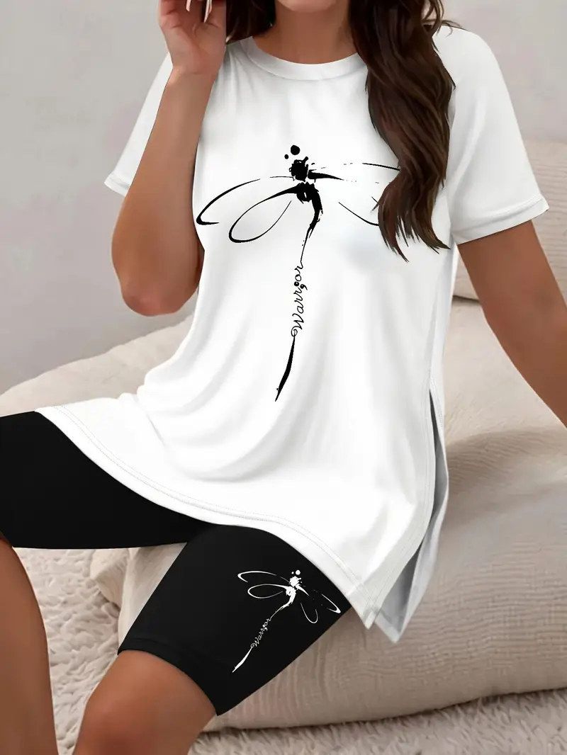 Women's Clothing Sleeveless Two Piece Suit Thin Printed Casual Suit_ecoleips.com