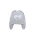 2025 Spring And Autumn New Style Niche Design High-End Fashion Versatile Youthful Light Gray Round Neck Bowknot_ecoleips.com