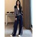 High-end, Extremely Stylish And Fashionable Casual Sports Suit For Women, Autumn/winter 2025 New Striped Shirt Two-piece_ecoleips.com