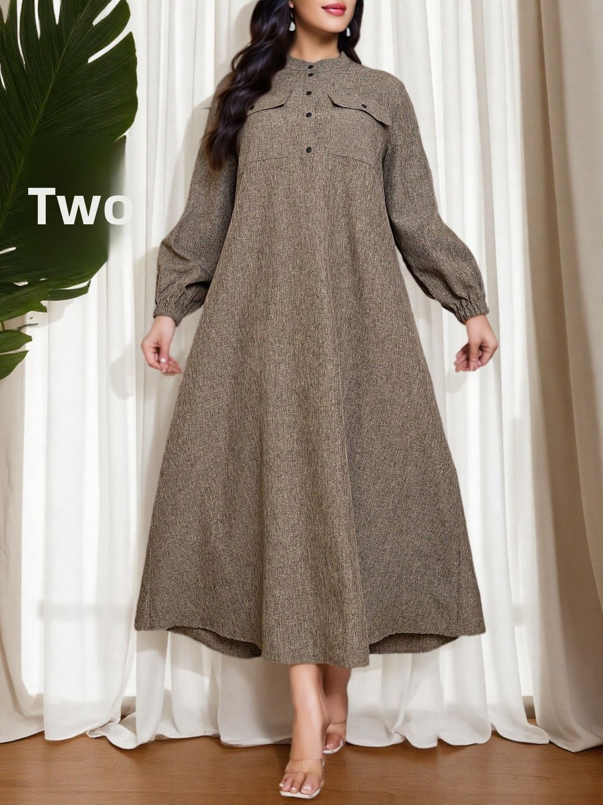 Cross-border Middle Eastern Eid Al-Adha Arab Dubai Muslim Daily Casual Robe Plus Size Dress_ecoleips.com