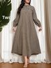 Cross-border Middle Eastern Eid Al-Adha Arab Dubai Muslim Daily Casual Robe Plus Size Dress_ecoleips.com
