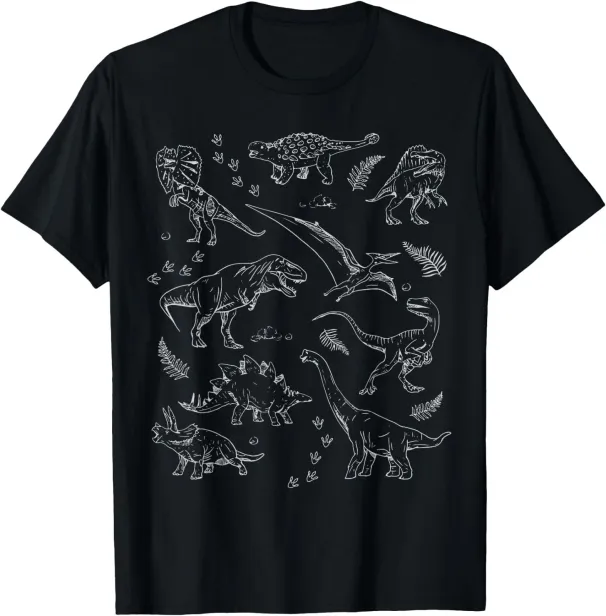 Women's T-Shirts Dinosaur Fossils Vintage T-Shirt_ecoleips.com