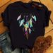 European And American Cross-border Foreign Trade Wholesale Clothing Dreamcatcher Round-neck Plus-size Short-sleeve_ecoleips.com