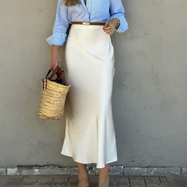 Diyun European And American Fashion Style Solid Color Bodycon Long Half Skirt Women's Clothing 2025 Autumn Winter_ecoleips.com