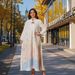 Women's Clothing Elegant Muslim Women's Long Dress With Stand Collar & Gradient Embroidery – Modest Summer Abaya (S-XL, Polyester-Spandex Blend)_ecoleips.com