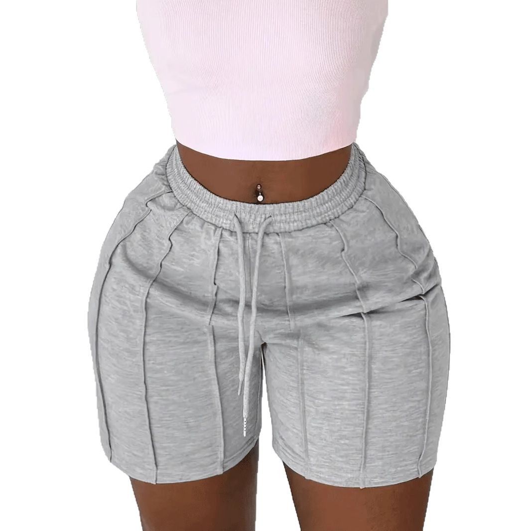 Women's Clothing Spring New Solid Color Casual Drawstring Shorts_ecoleips.com