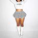 Women's Fashion Casual Mini Plaid Puff Skirt Two-Piece Set_ecoleips.com