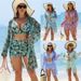 Women's Clothing fashion sexy multi color printed women's swimsuit bikini BIKINI three piece women's swimsuit_ecoleips.com