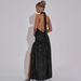 Elegant V-neck Backless Bodycon Dress With Shirred Detailing - Versatile Staple For Women's Wardrobe_ecoleips.com