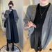 Autumn New Korean Fashion Vest + Cardigan Sweater Two-Piece Set Maternity Dress_ecoleips.com