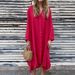 Women's Clothing Cotton And Linen Fashion Casual Long Sleeved Shirt Long Dress_ecoleips.com